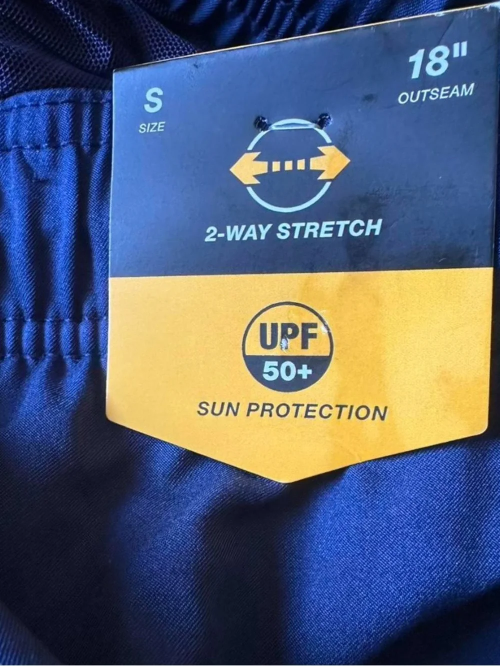 Speedo Men's Navy Athletic Swim Shorts with Red Side Panels